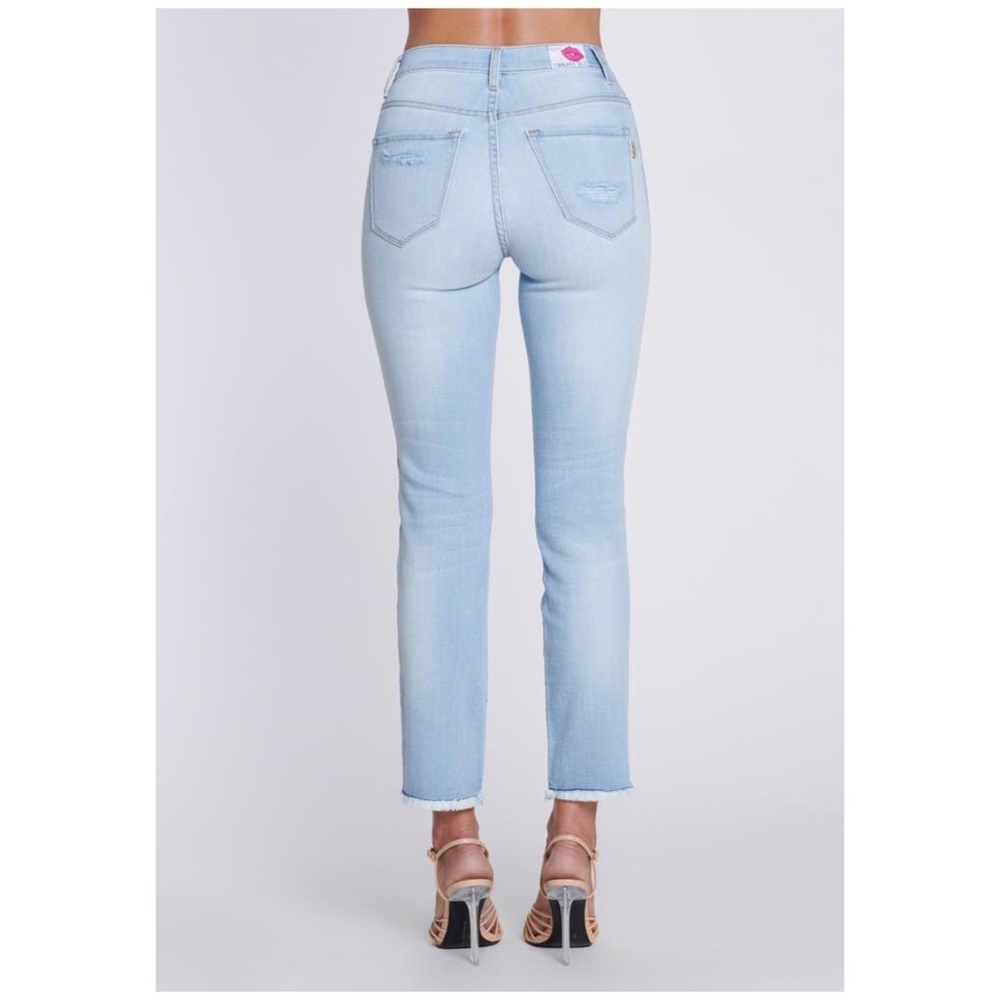 Light Vintage Wash Cropped Ankle Slim Jeans - Picture 7 of 8